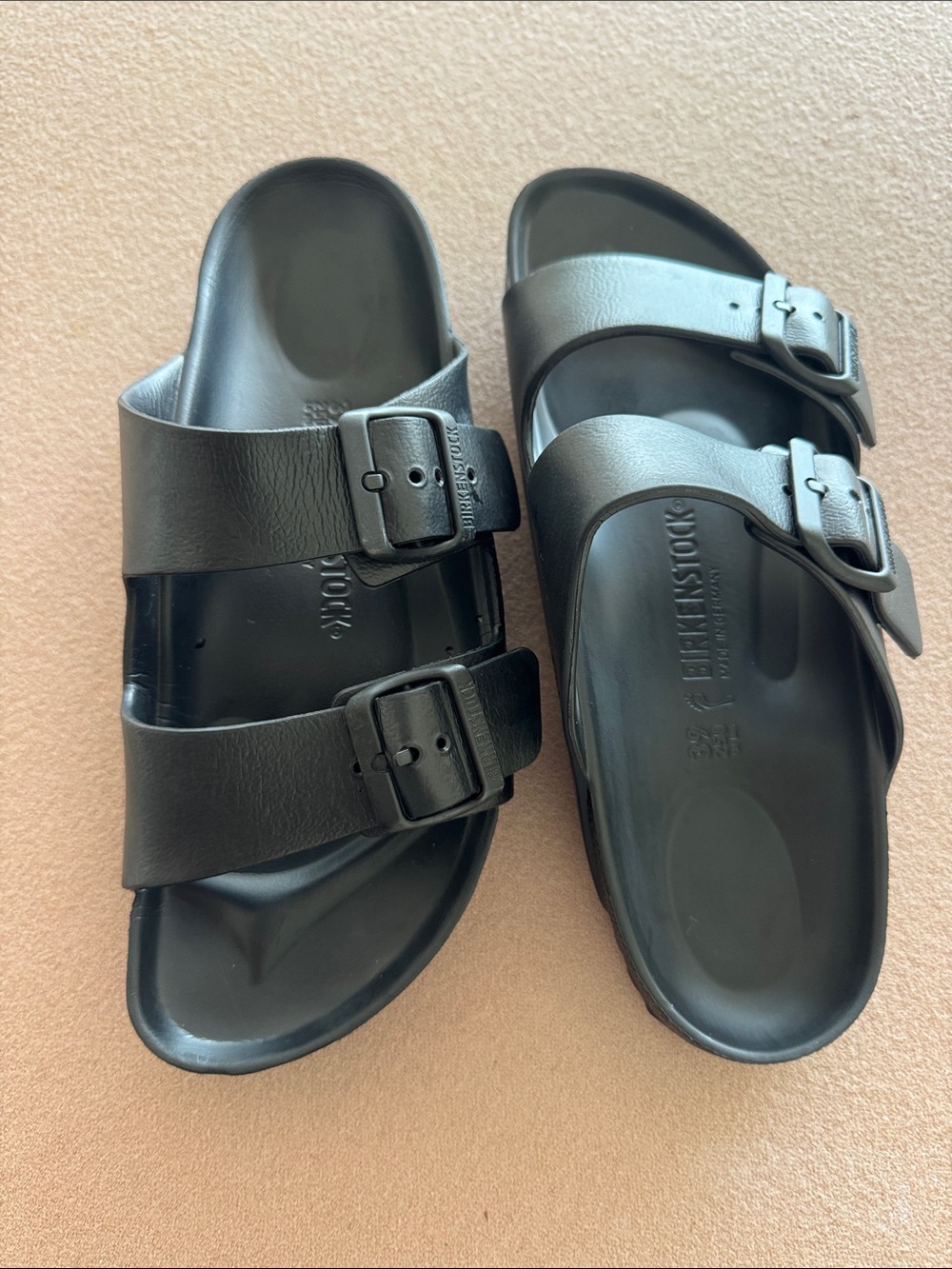Birkenstock EVA Arizona Black Two-Strap Sandals Adjustable Unisex 39